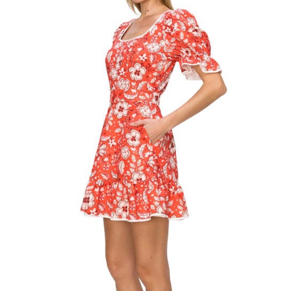 NWT Melloday Belted Floral Mini Dress - Picture 3 of 9